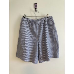Blue & White Striped Boxer Trend Pull on Shorts Womens Size M